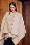 Andean Ivory Gradient Poncho | Luxury Reversible Baby Alpaca Wrap