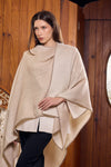 Andean Ivory Gradient Poncho | Luxury Reversible Baby Alpaca Wrap