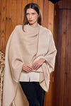 Andean Ivory Gradient Poncho | Luxury Reversible Baby Alpaca Wrap