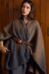 Andean Sunset Gradient Poncho | Luxury Reversible Baby Alpaca Wrap