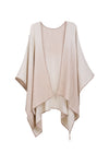 Andean Ivory Gradient Poncho | Luxury Reversible Baby Alpaca Wrap