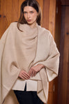 Andean Ivory Gradient Poncho | Luxury Reversible Baby Alpaca Wrap