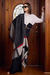 Citadel 100% Baby Alpaca Pocho Ruana Reversible Capes Wrap for Women