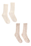 Lucky II Baby Alpaca Wool Socks Set – Ivory & Beige Bundle Premium Unisex Crew | Ultra-Soft Warm Winter Gift for Men & Women