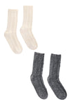 Lucky II Baby Alpaca Wool Socks Set – Ivory & Charcoal Bundle Premium Unisex Crew | Ultra-Soft Warm Winter Gift for Men & Women