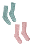 Lucky II Baby Alpaca Wool Socks Set – Mint & Pink Bundle Premium Unisex Crew | Ultra-Soft Warm Winter Gift for Men & Women