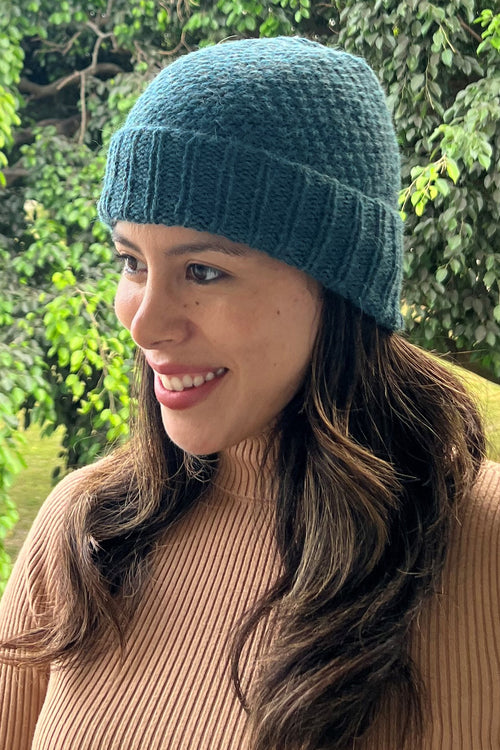 Rice Stitch Handmade Unisex Baby Alpaca Hat