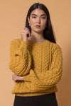 100% Baby Alpaca Pullover Sweater | Soft, Thick & Cozy Luxury Knit - Amber
