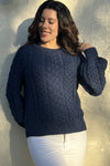 100% Baby Alpaca Pullover Sweater | Soft, Thick & Cozy Luxury Knit - Blue