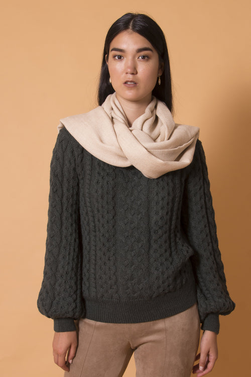 100% Baby Alpaca Pullover Sweater | Soft, Thick & Cozy Luxury Knit - Green