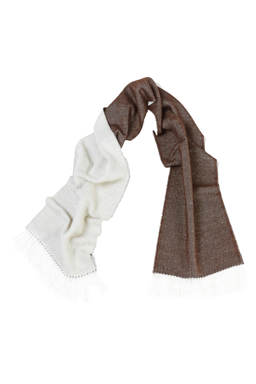 Urpi Baby Alpaca White/Brown Scarf