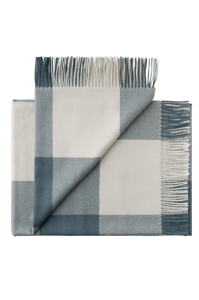 Kate Blue and Ivory Throw