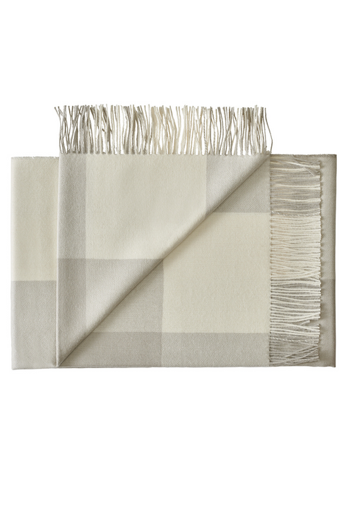 Kate Silver Mink and Ivory Throw