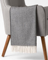 Luxury Herringbone Gray Throw